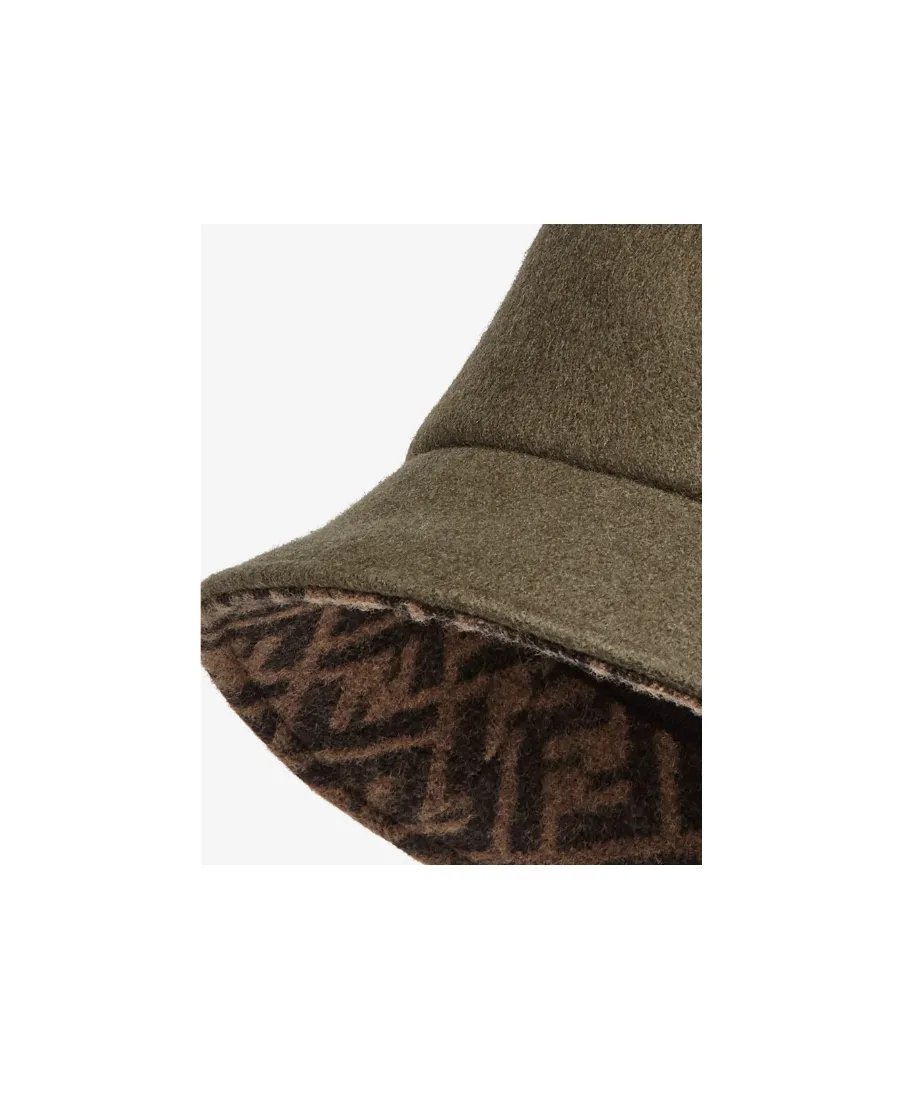 Green Wool And Silk Bucket Hat