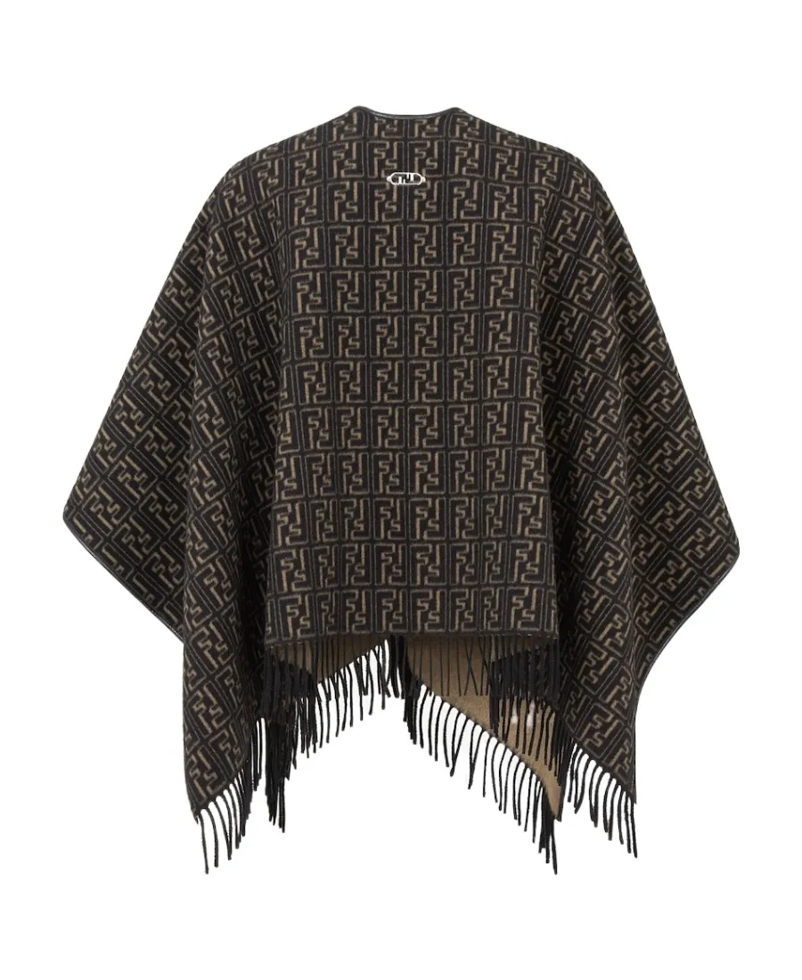 Black Wool Poncho