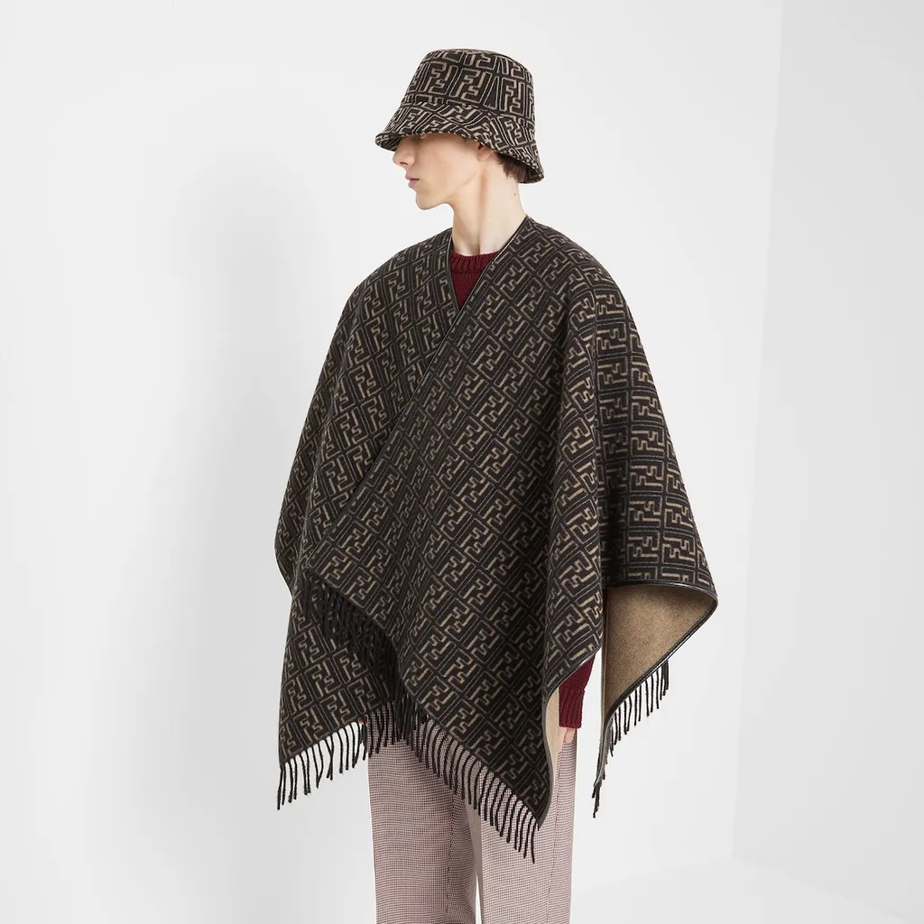 Black Wool Poncho