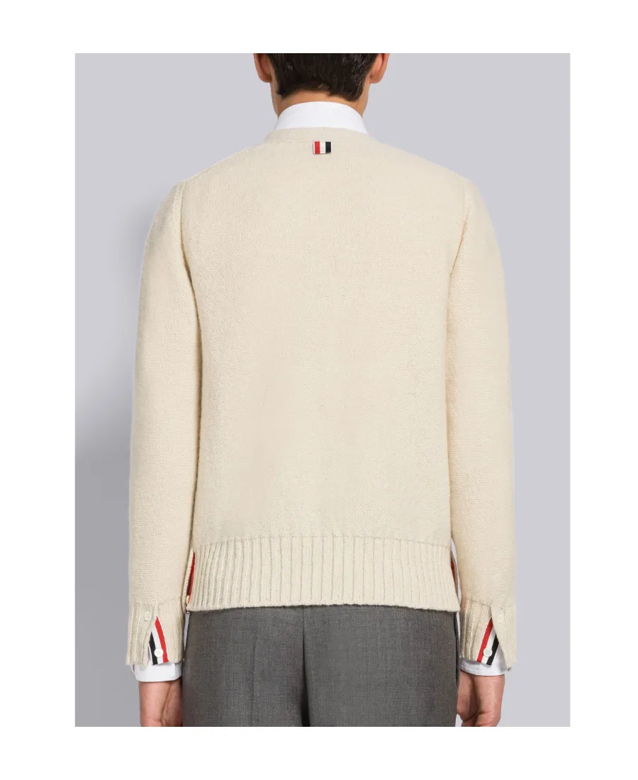 Stripe-Detail V-Neck Cardigan