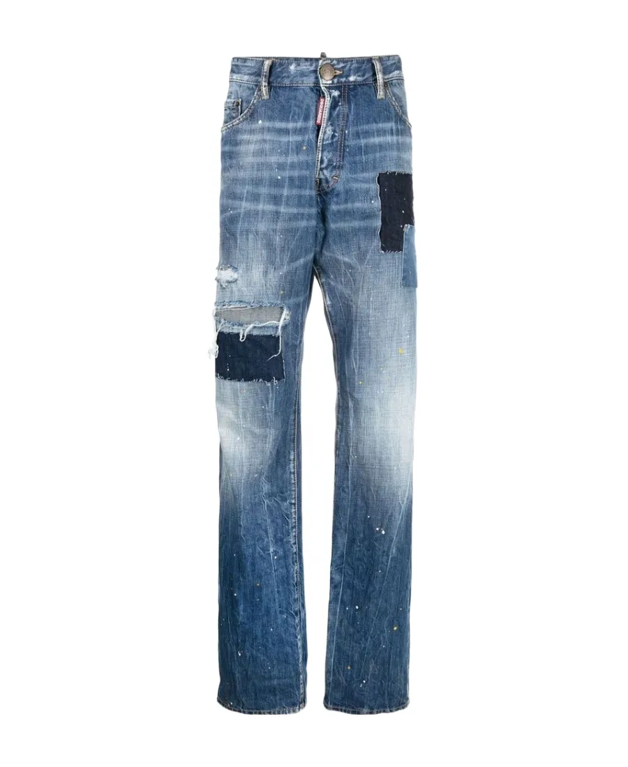 Dsquared2 Logo Patch Distressed Jeans