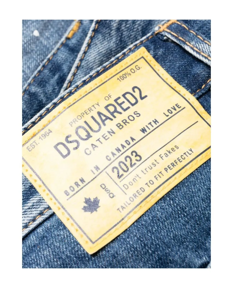 Dsquared2 Logo Patch Distressed Jeans