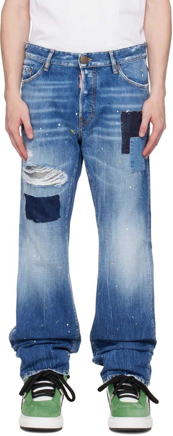 Dsquared2 Logo Patch Distressed Jeans