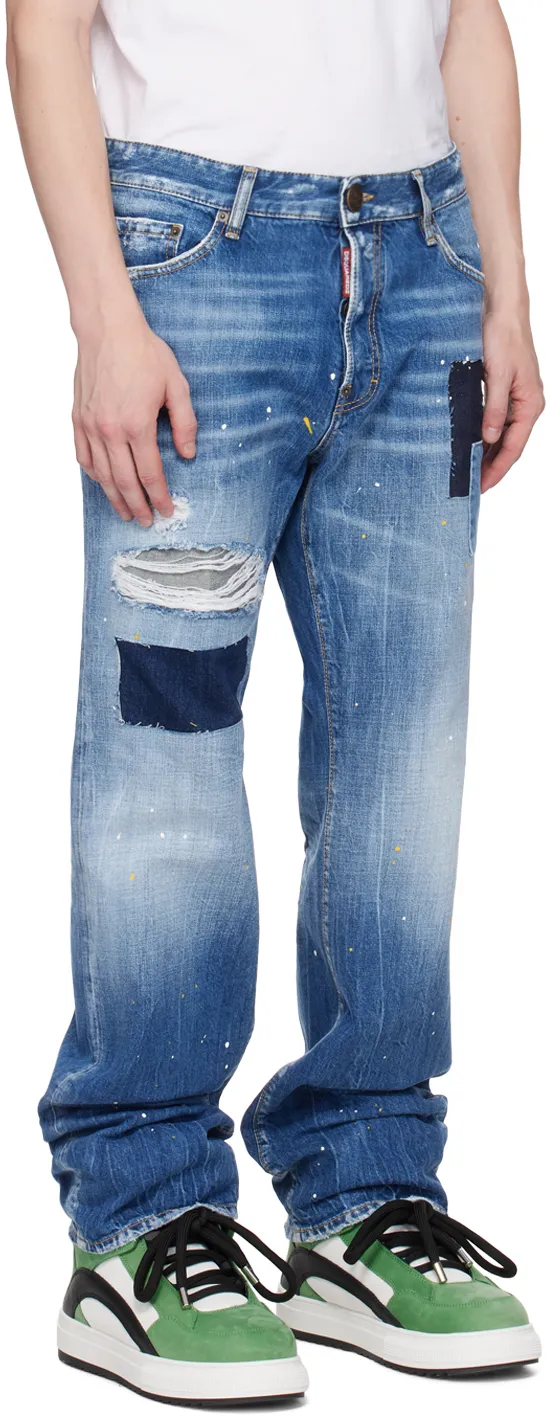 Dsquared2 Logo Patch Distressed Jeans