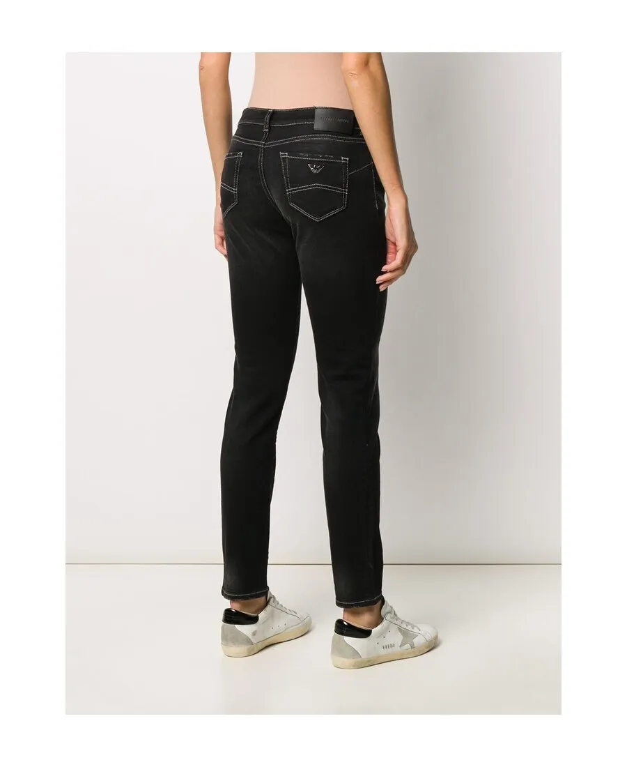 Elastic Low-Rise Jeans