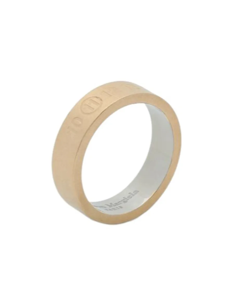 Logo-Engraved Thick-Band Ring