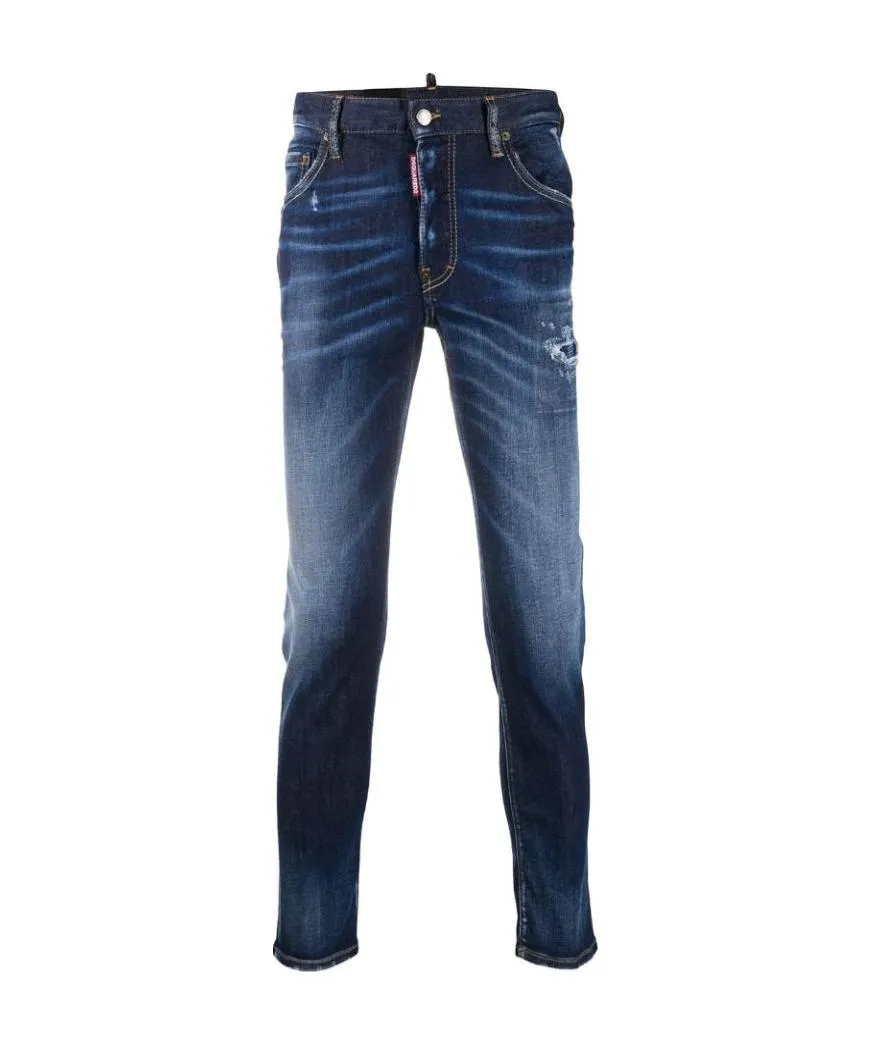 Ripped Mid-Rise Skinny Jeans