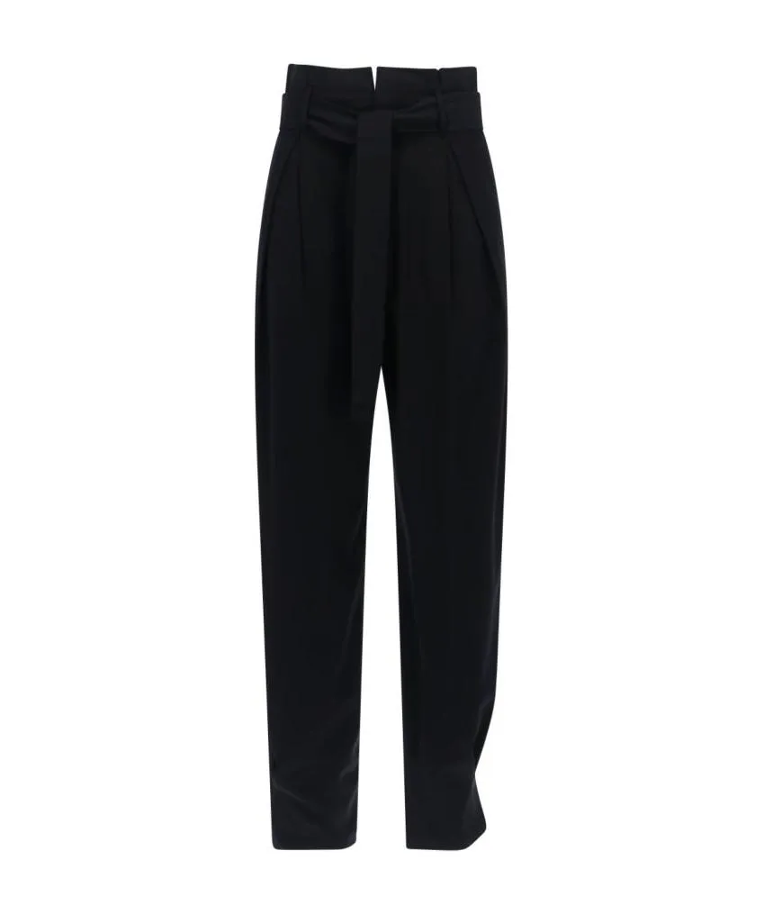 Pleat-Detail Tapered Trousers