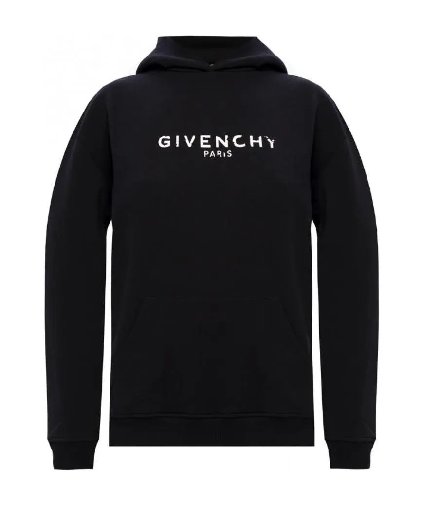 Vintage-Effect Logo Oversized Hoodie