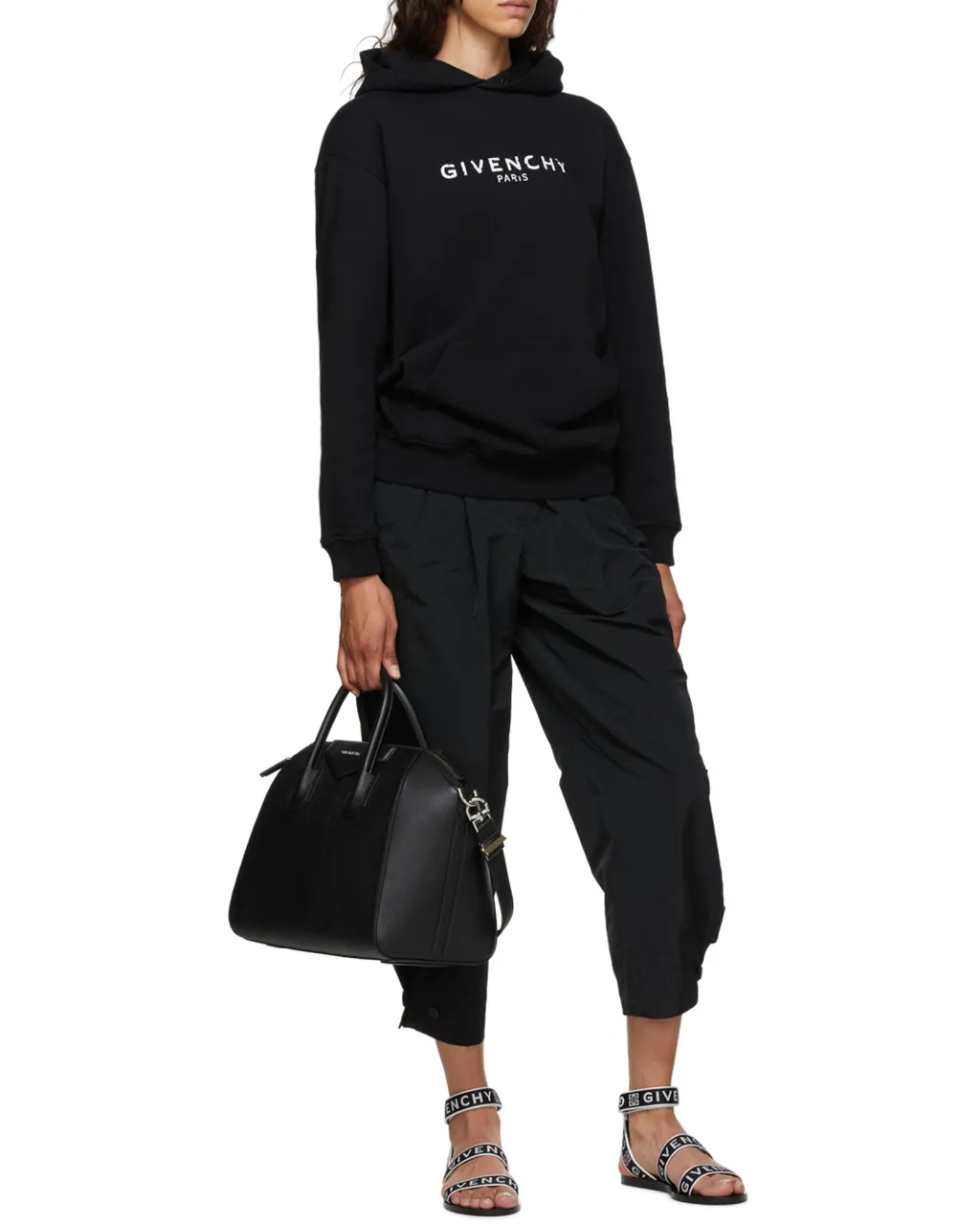 Vintage-Effect Logo Oversized Hoodie