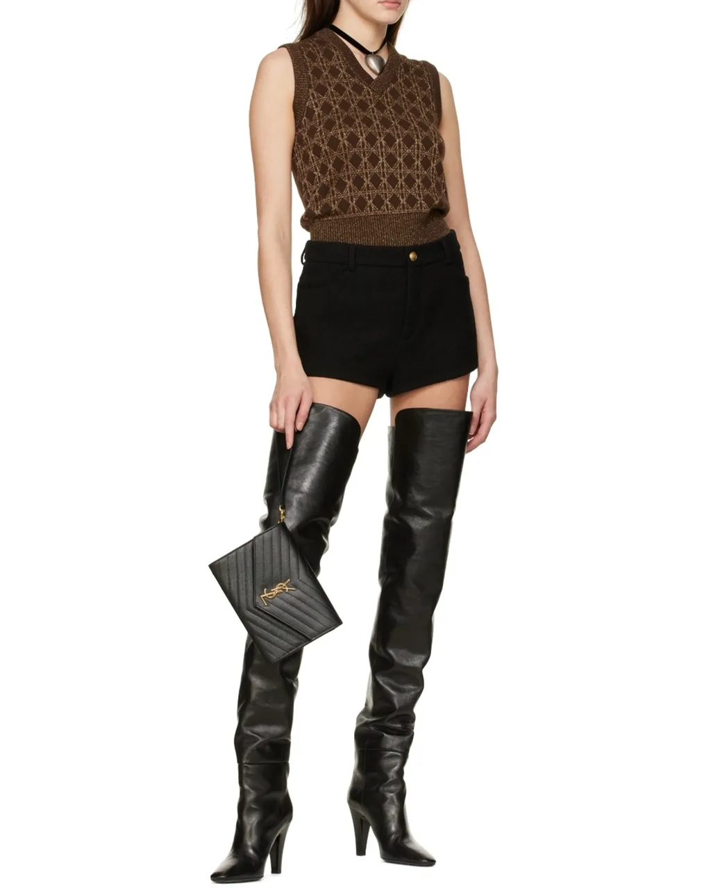 Saint Laurent Cassandre Matelassé Flap Pouch