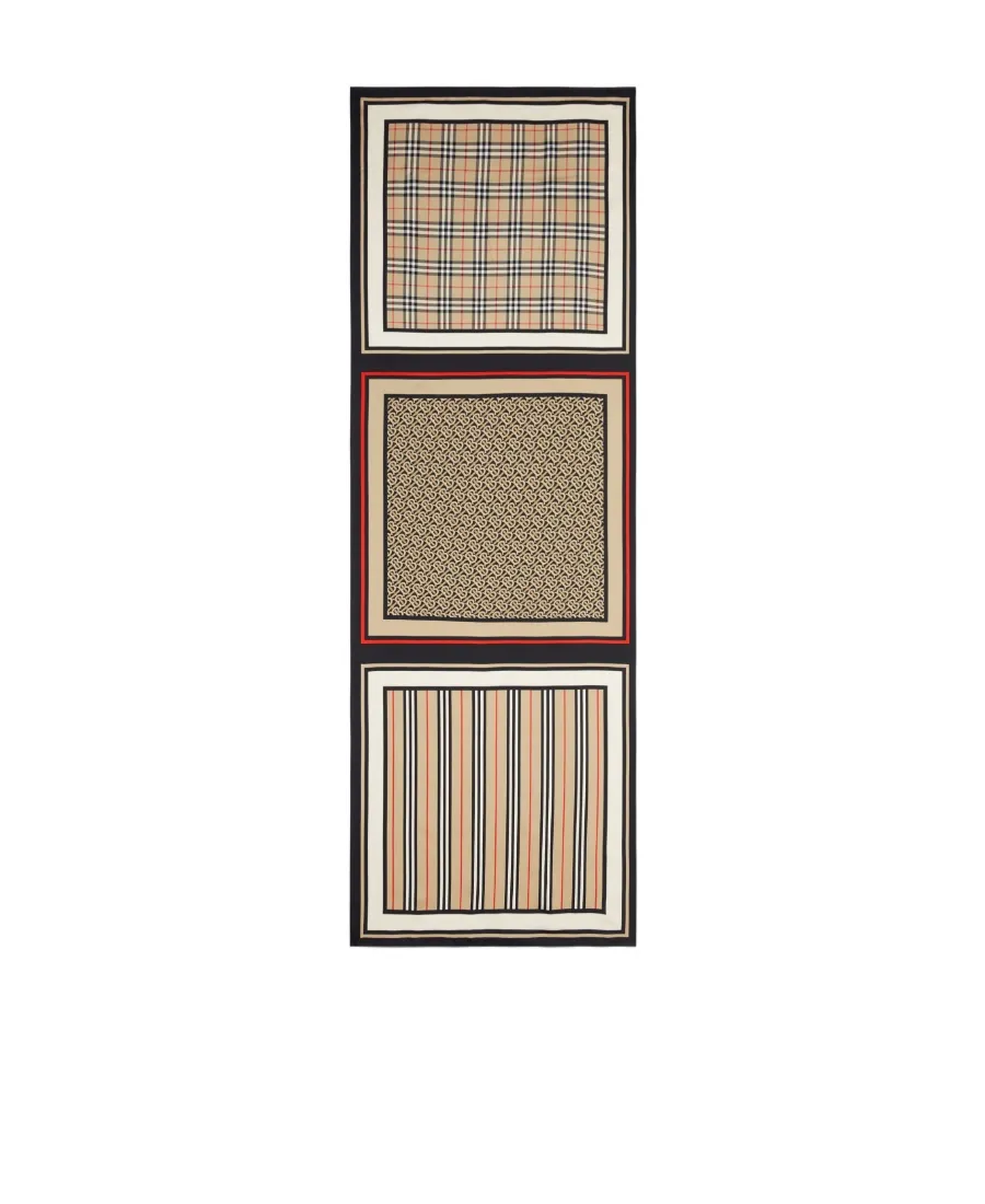Burberry Monogram Check Print Scarf