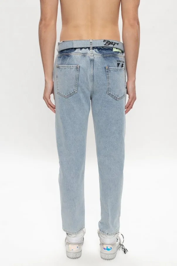Bleached-Effect Slim-Fit Jeans