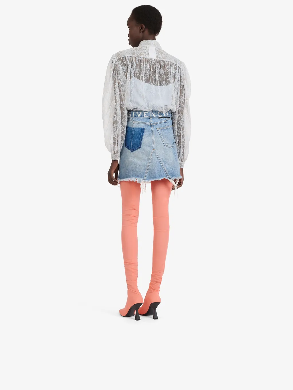 Belted Denim Mini Skirt