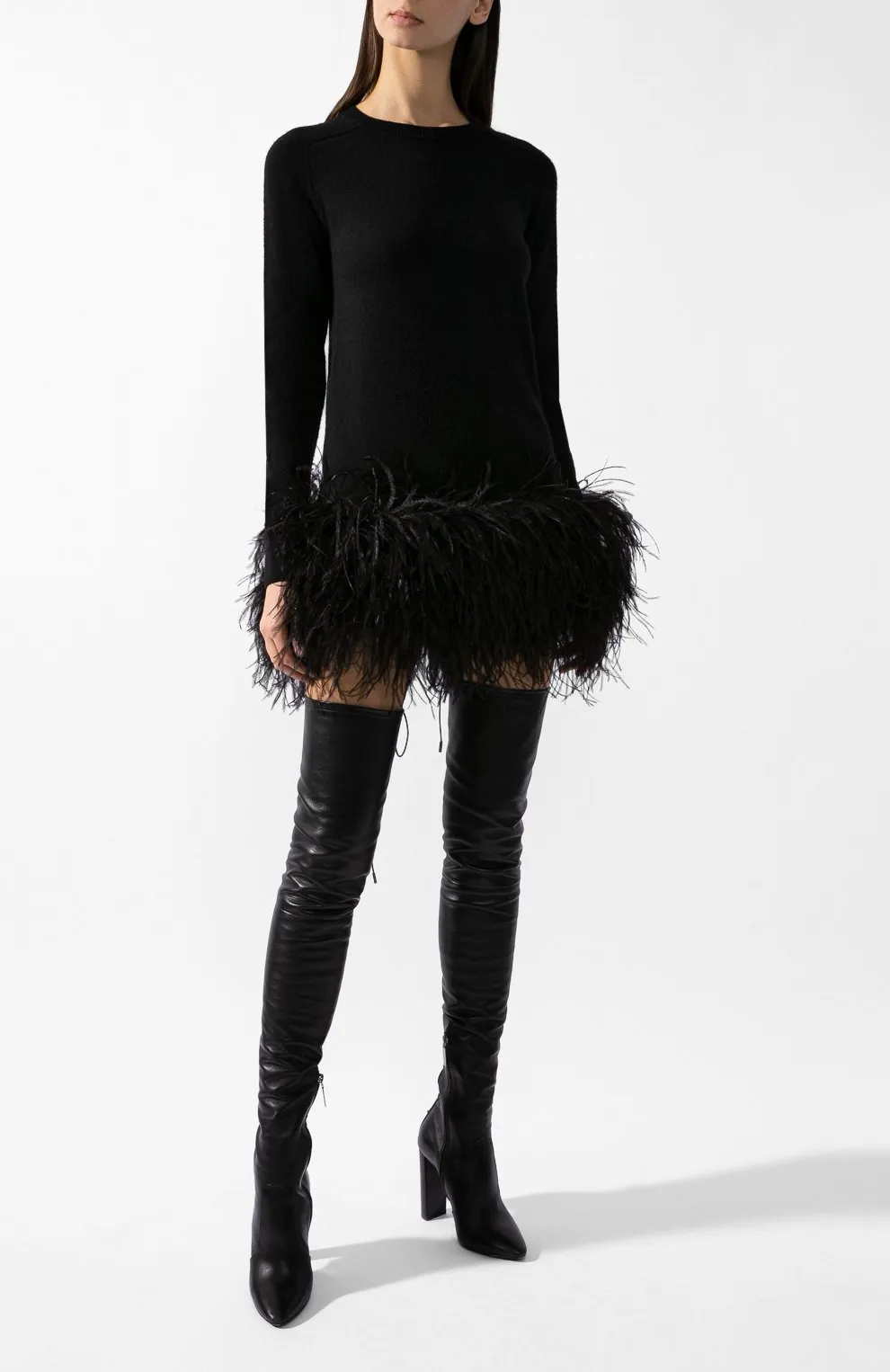Saint Laurent Feather Hem Dress