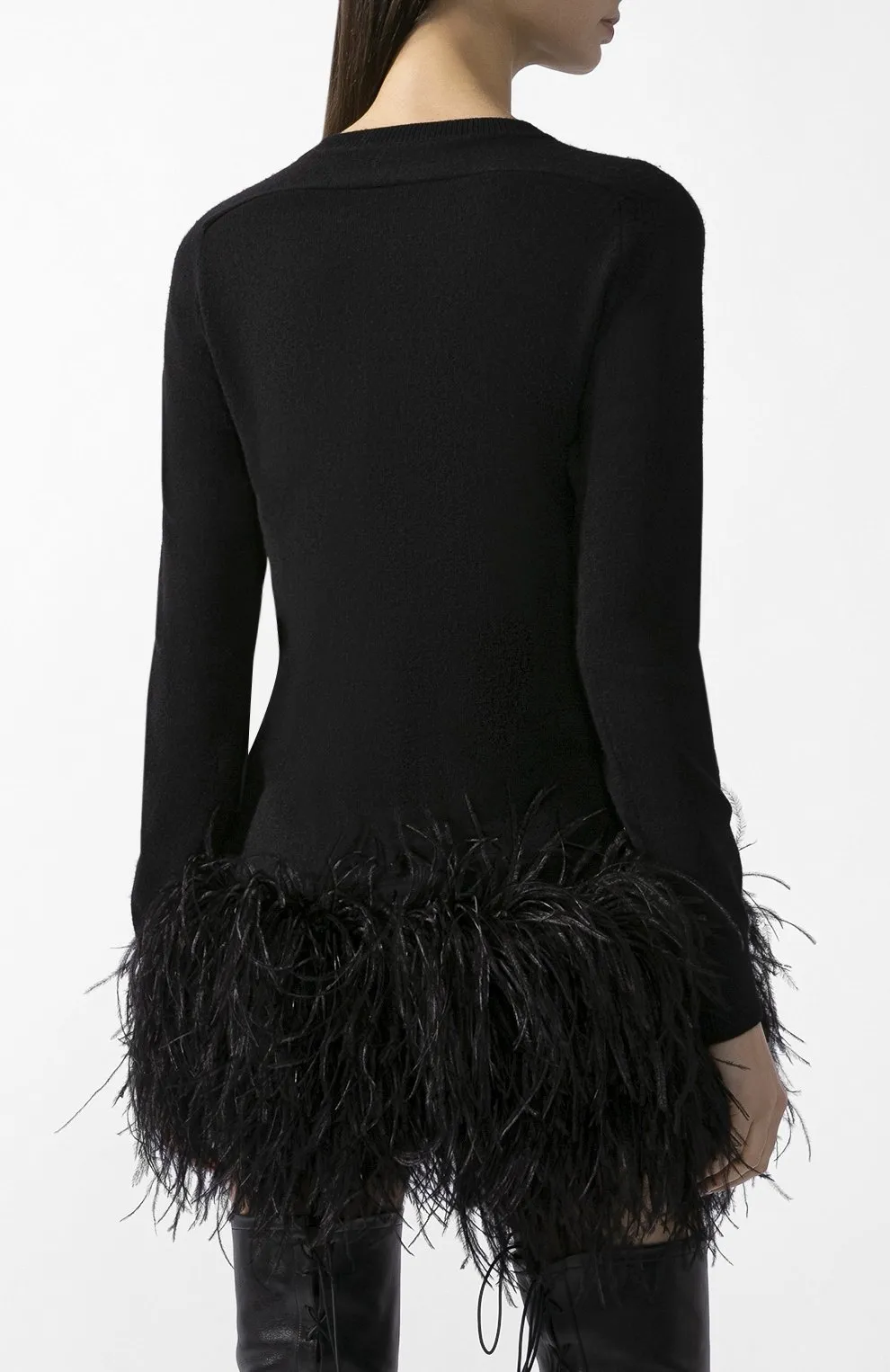 Saint Laurent Feather Hem Dress