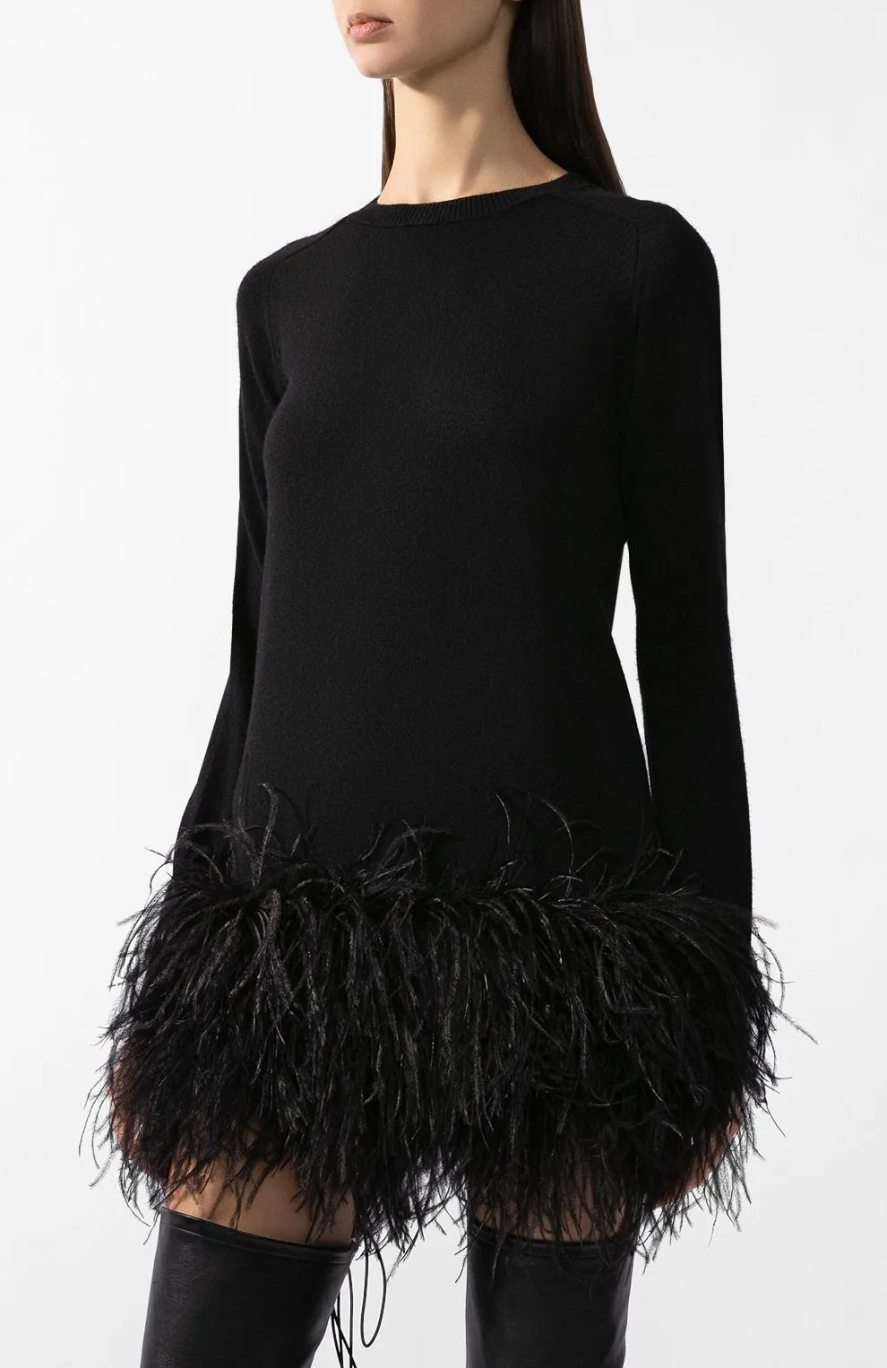Saint Laurent Feather Hem Dress