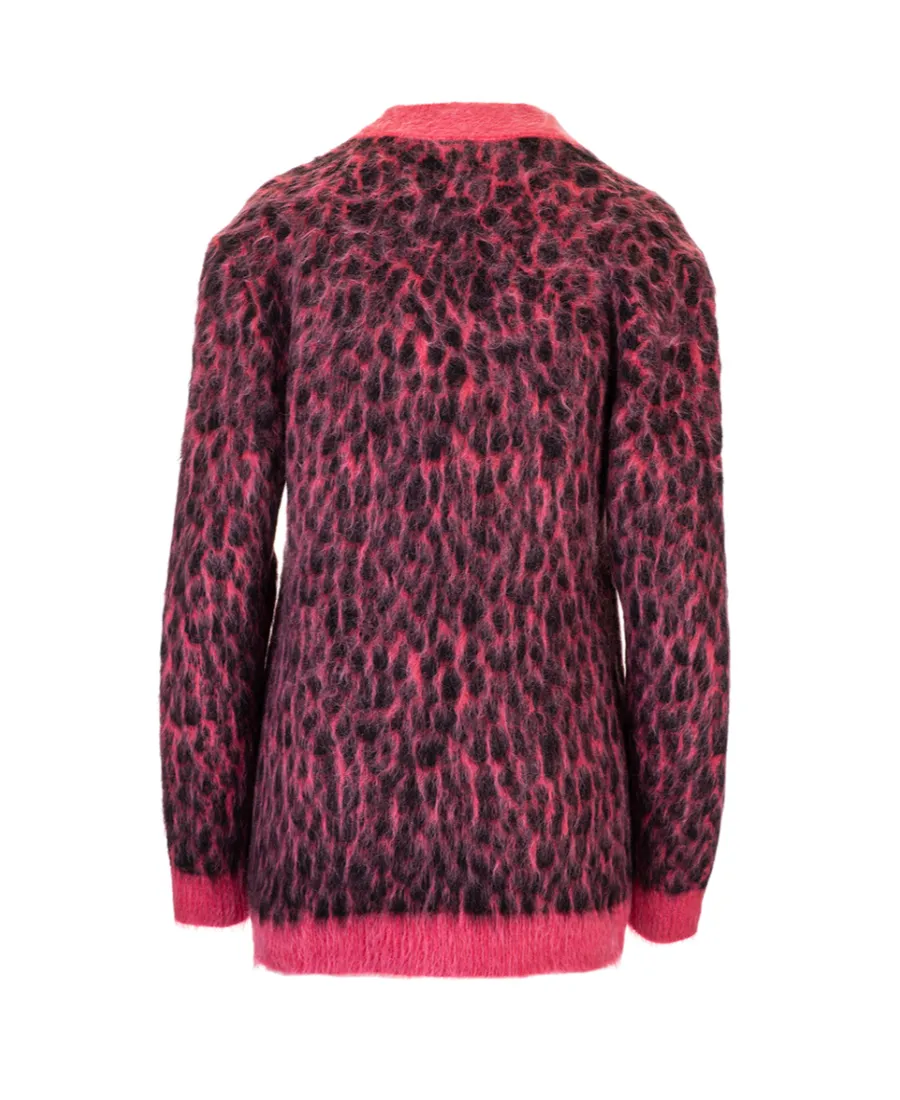 Saint Laurent Leopard Knitted Cardigan