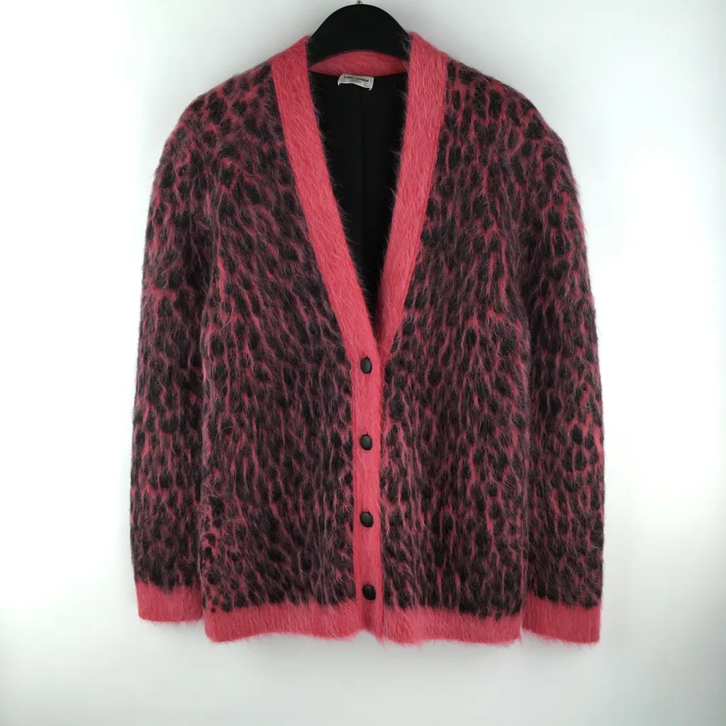 Saint Laurent Leopard Knitted Cardigan