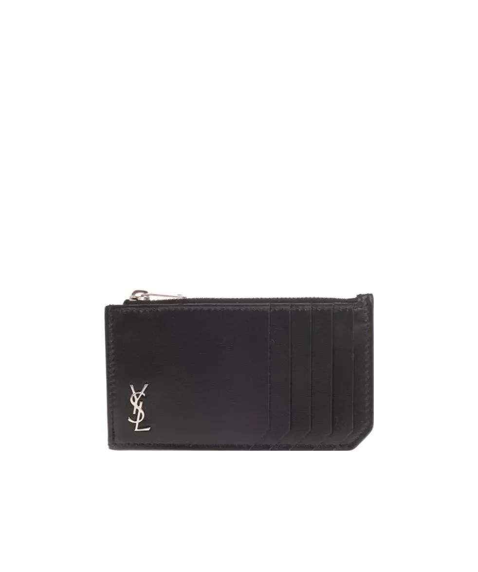 Saint Laurent Tiny Monogram Fragments Zip Card Case