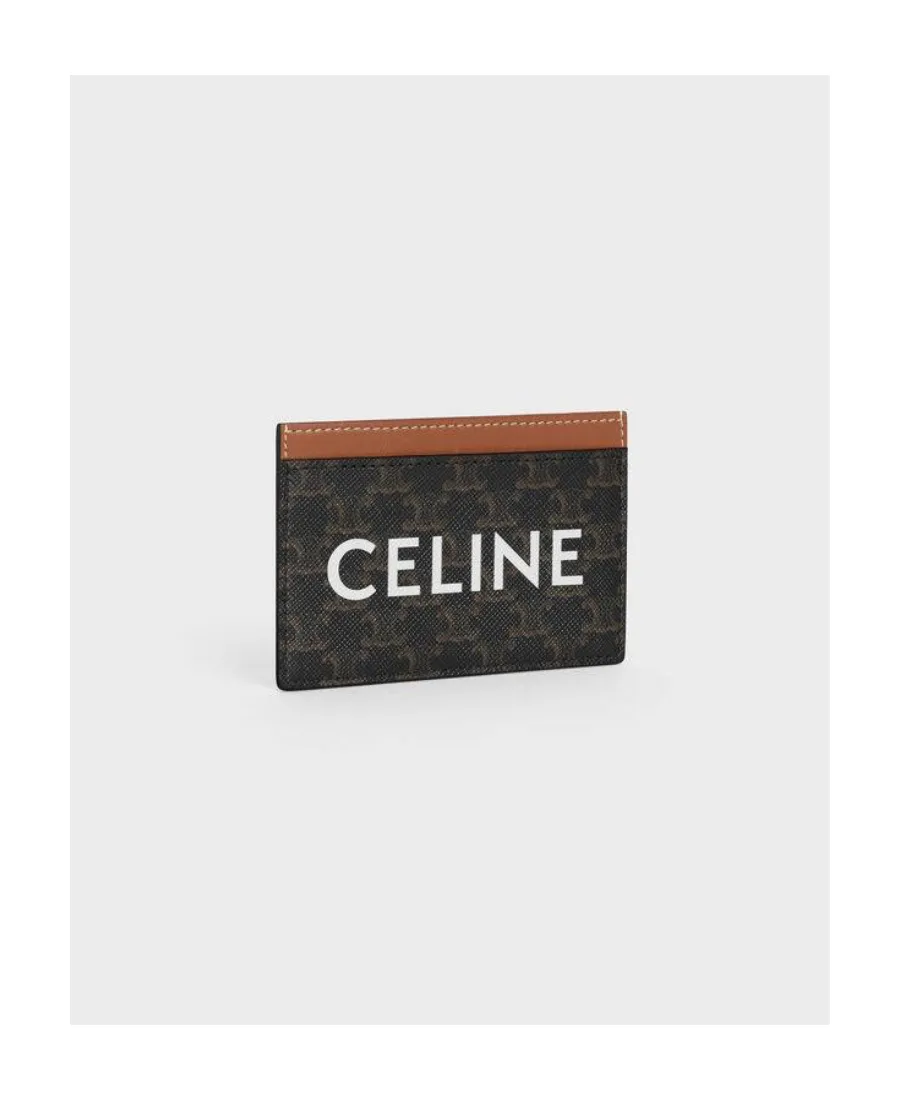 Card Holder In Triomphe Canvas With Celine Print