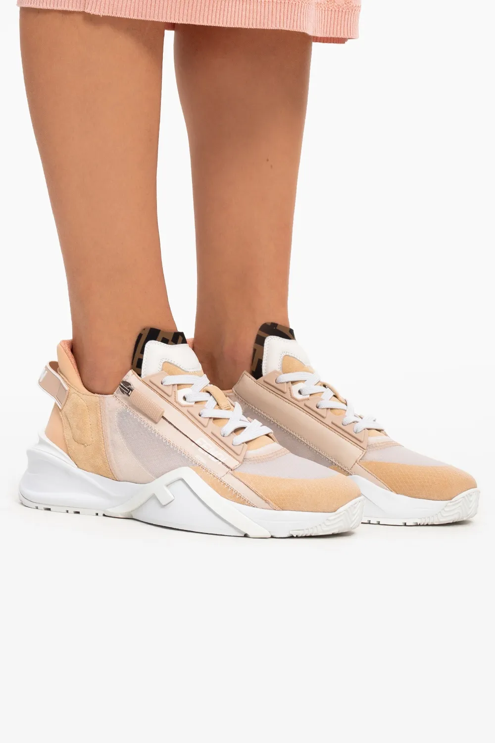 Low Top In Pink Nylon And Suede
