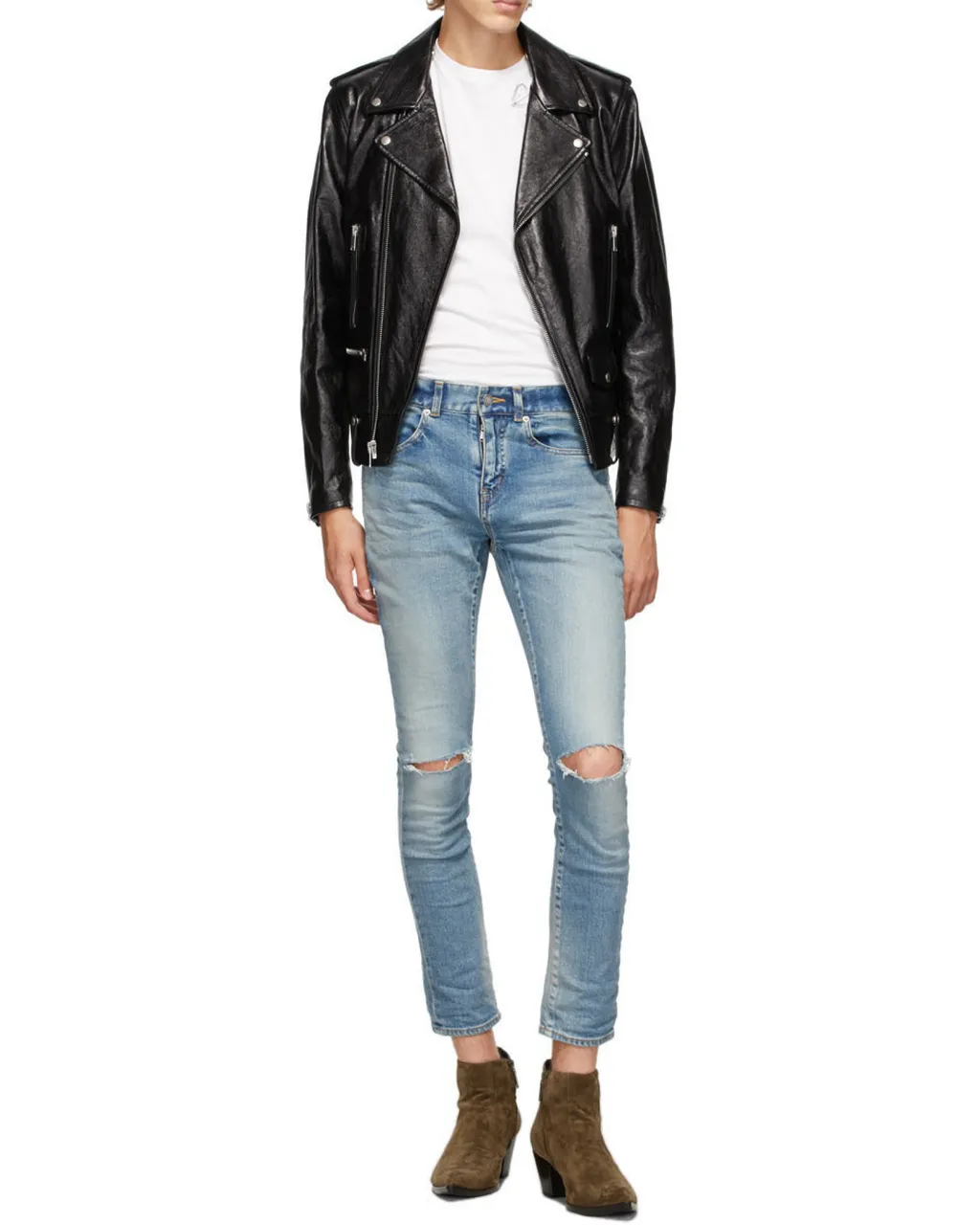 Saint Laurent Long-Sleeved Biker Jacket