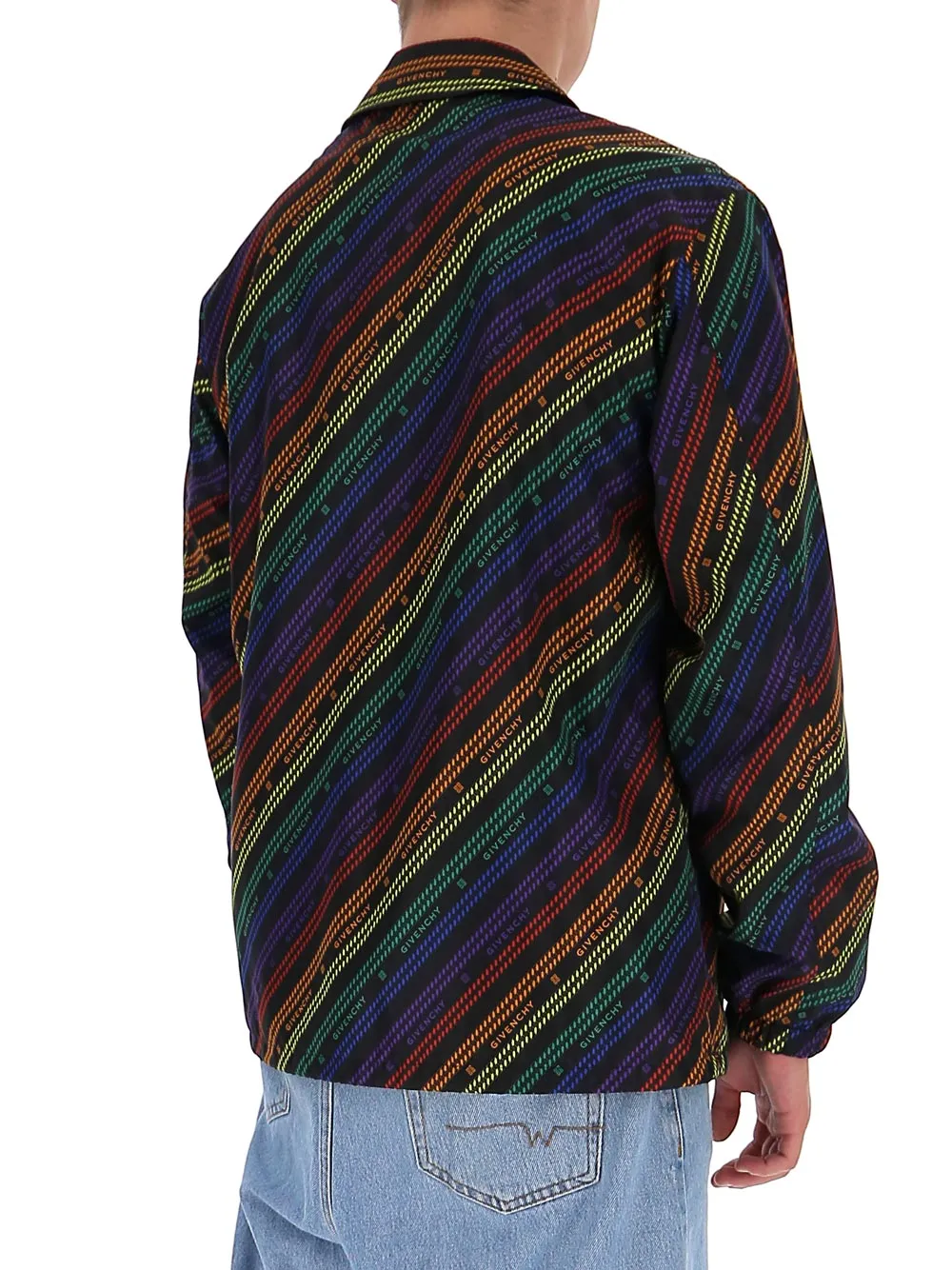 Chain-Print Buttoned Jacket