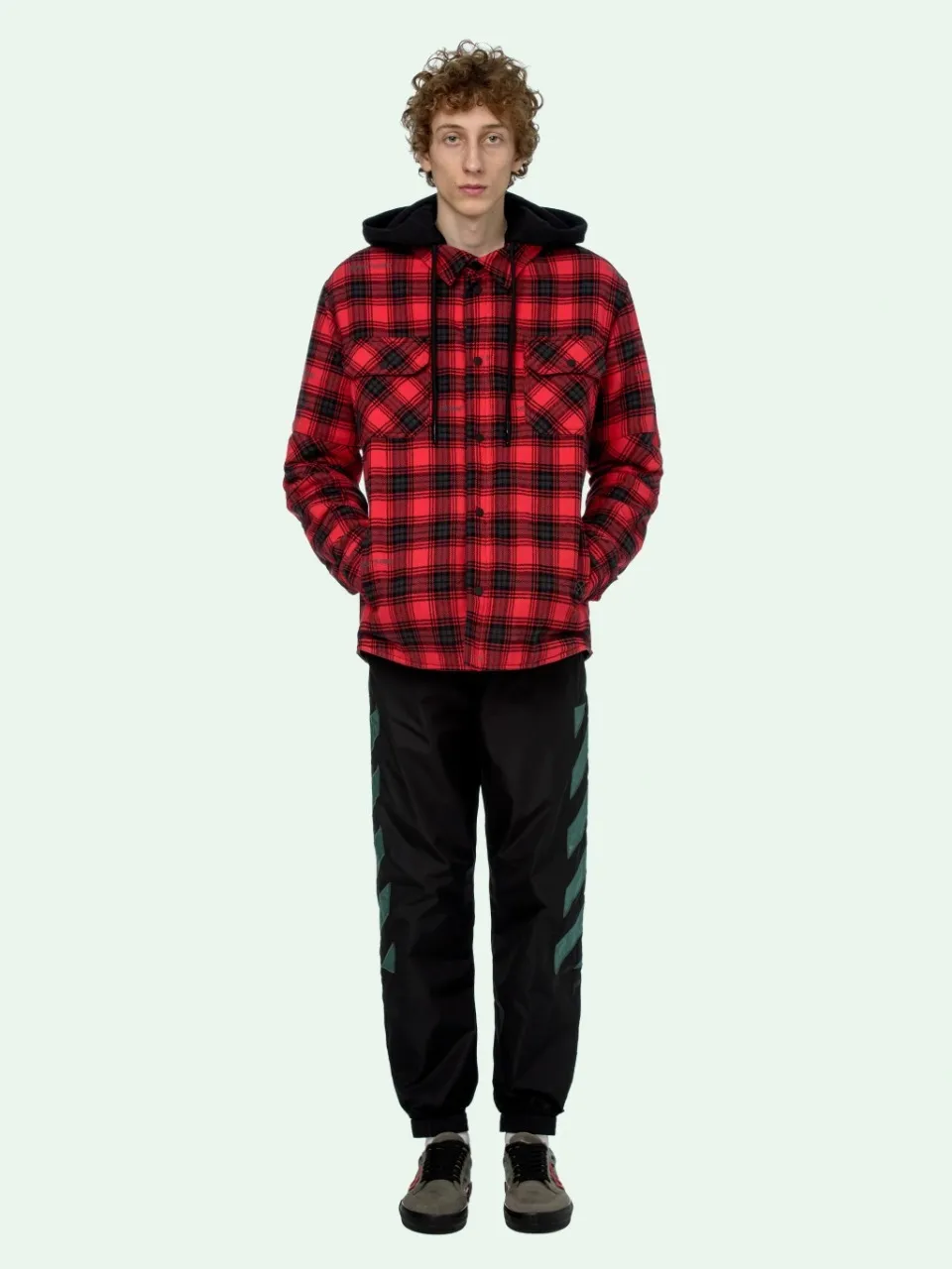 Hooded Checked Shirt Jacket