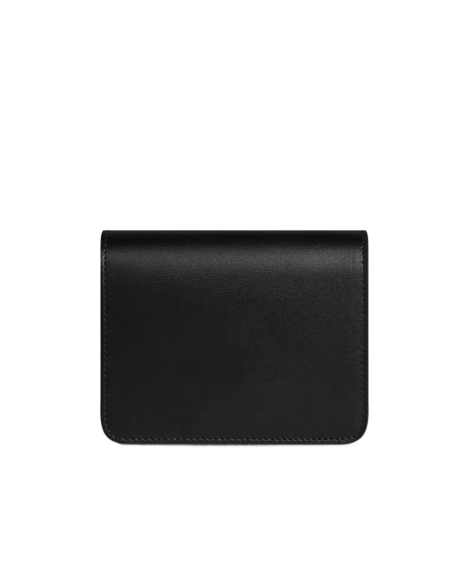 Triomphe Compact Wallet In Shiny Calfskin