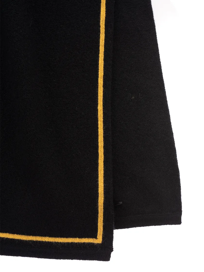 Logo-Intarsia Knitted Scarf