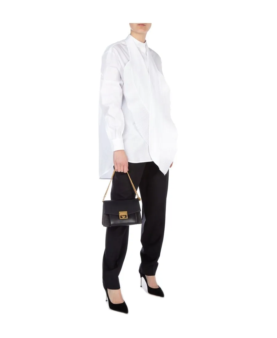 Scarf-Neck Poplin Blouse