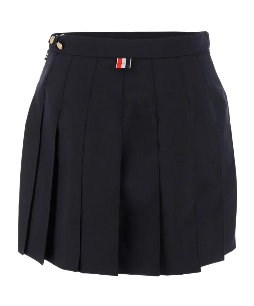 Asymmetric Pleated Miniskirt