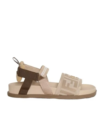 Fendi Kids Logo Monogrammed Strapped Sandals