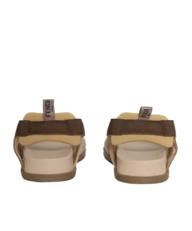 Fendi Kids Logo Monogrammed Strapped Sandals