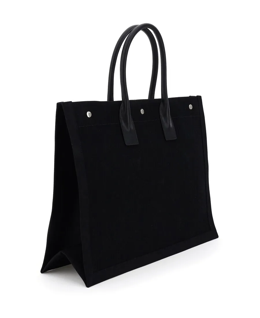 Saint Laurent Rive Gauche Logo Printed Tote Bag