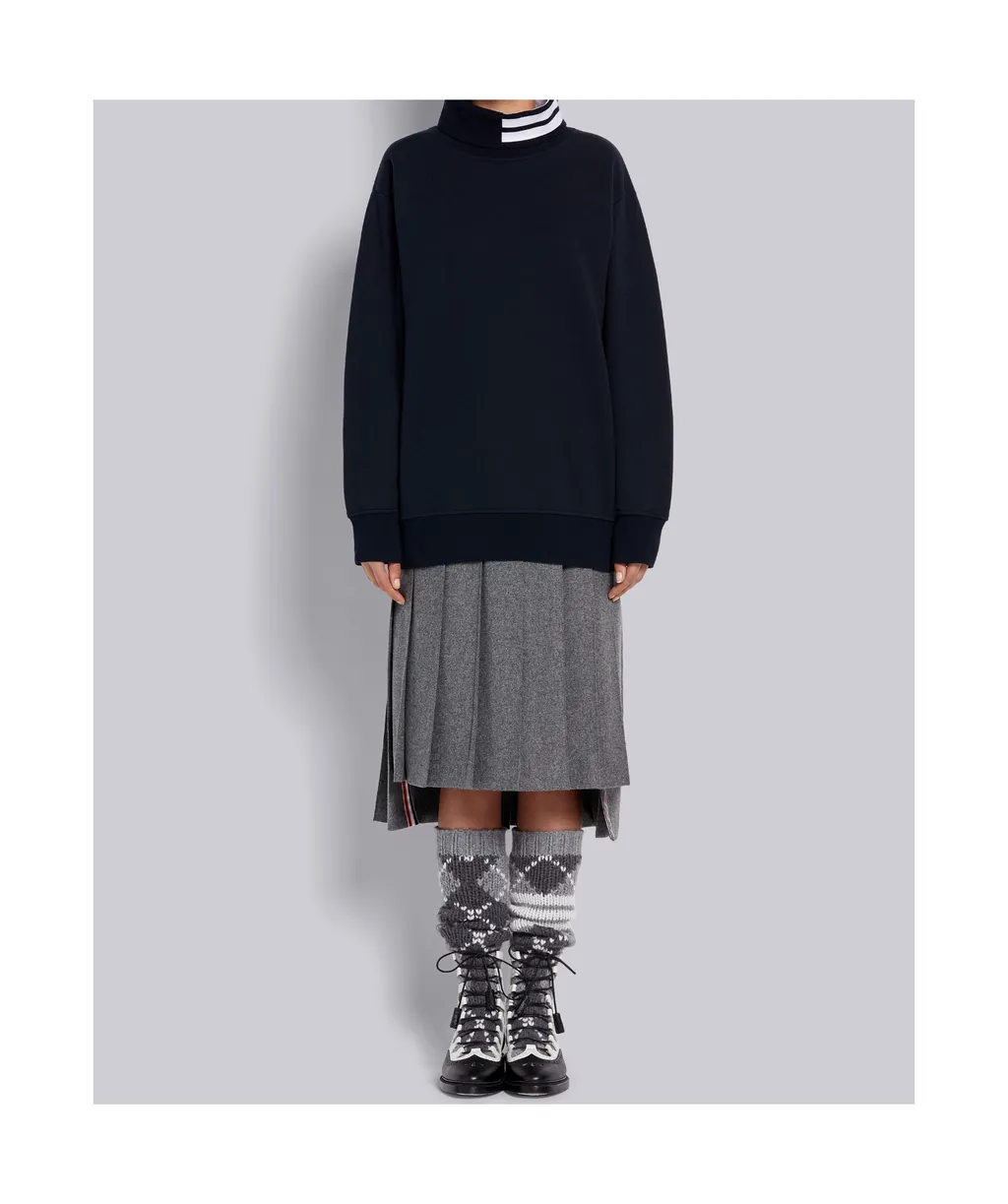 4-Bar Stripe Intarsia Turtle-Neck Sweatshirt