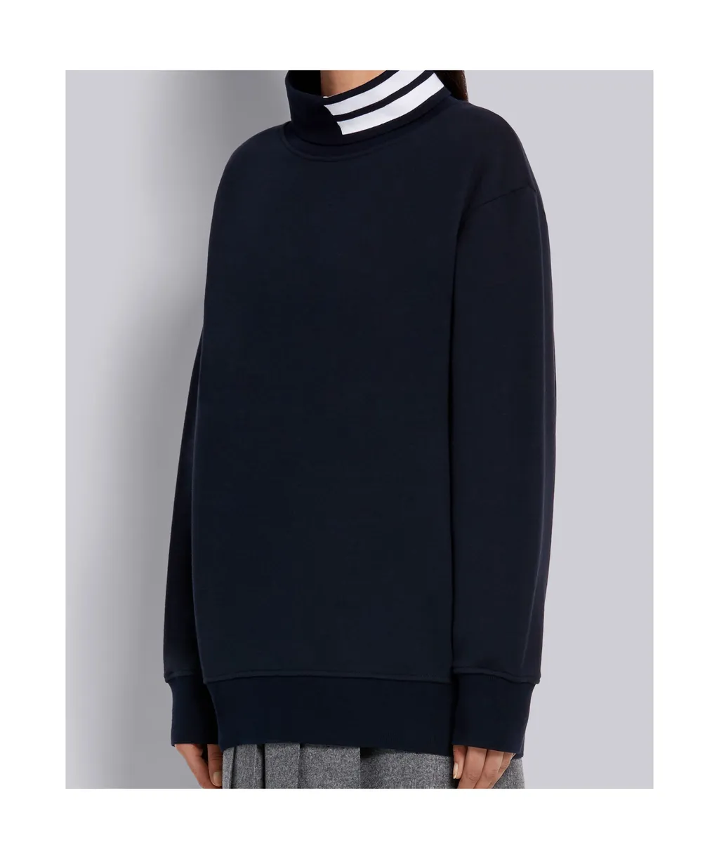 4-Bar Stripe Intarsia Turtle-Neck Sweatshirt