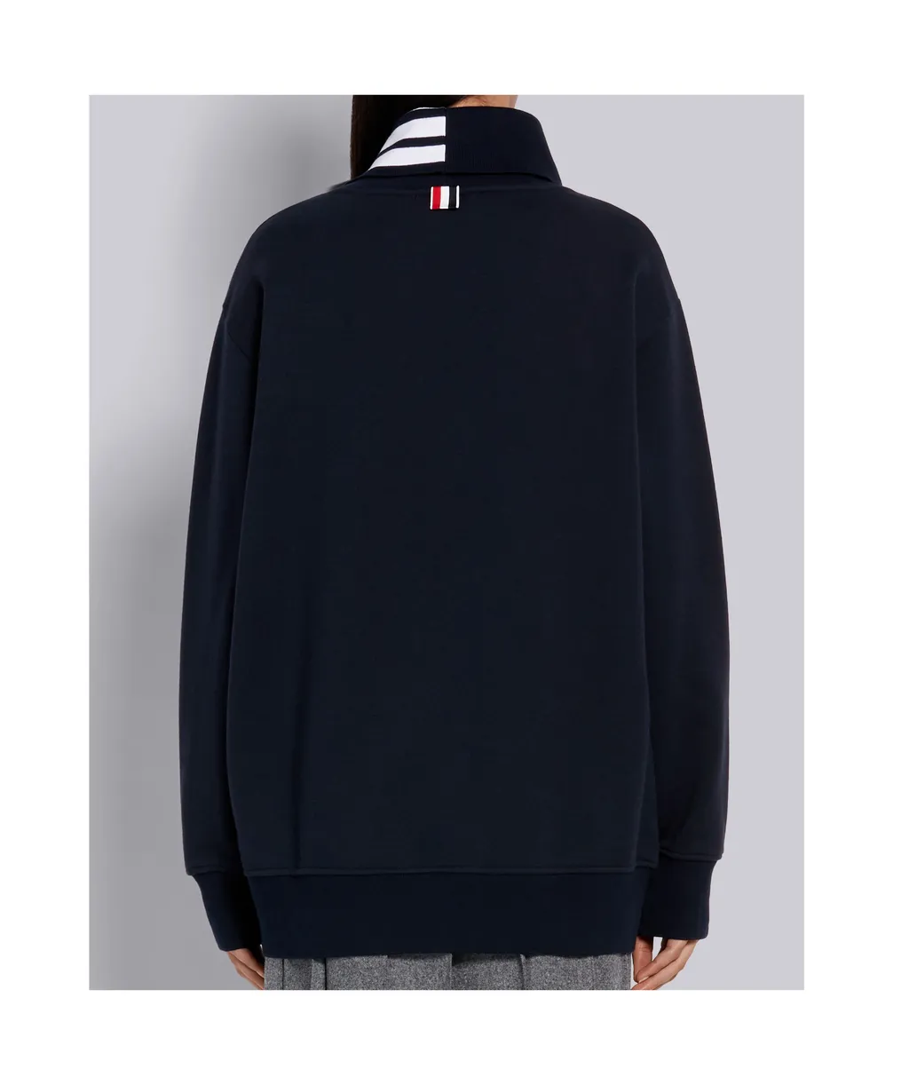 4-Bar Stripe Intarsia Turtle-Neck Sweatshirt