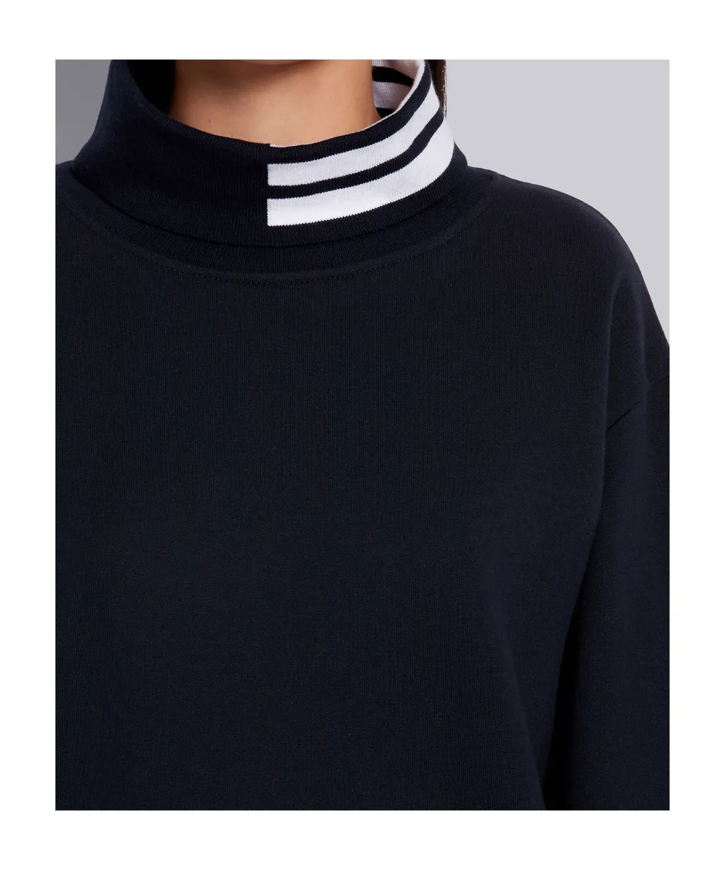 4-Bar Stripe Intarsia Turtle-Neck Sweatshirt