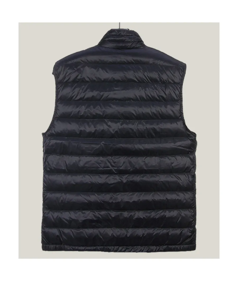 Navy Blue Logo Vest Down Jacket