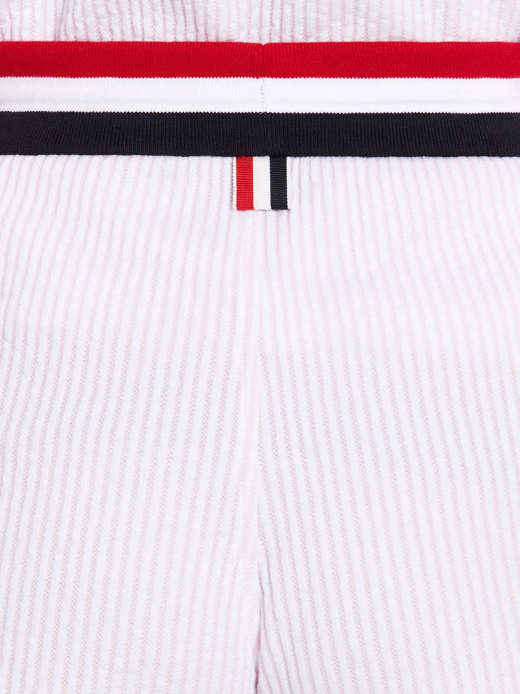 Tricolour-Waistband Seersucker Shorts