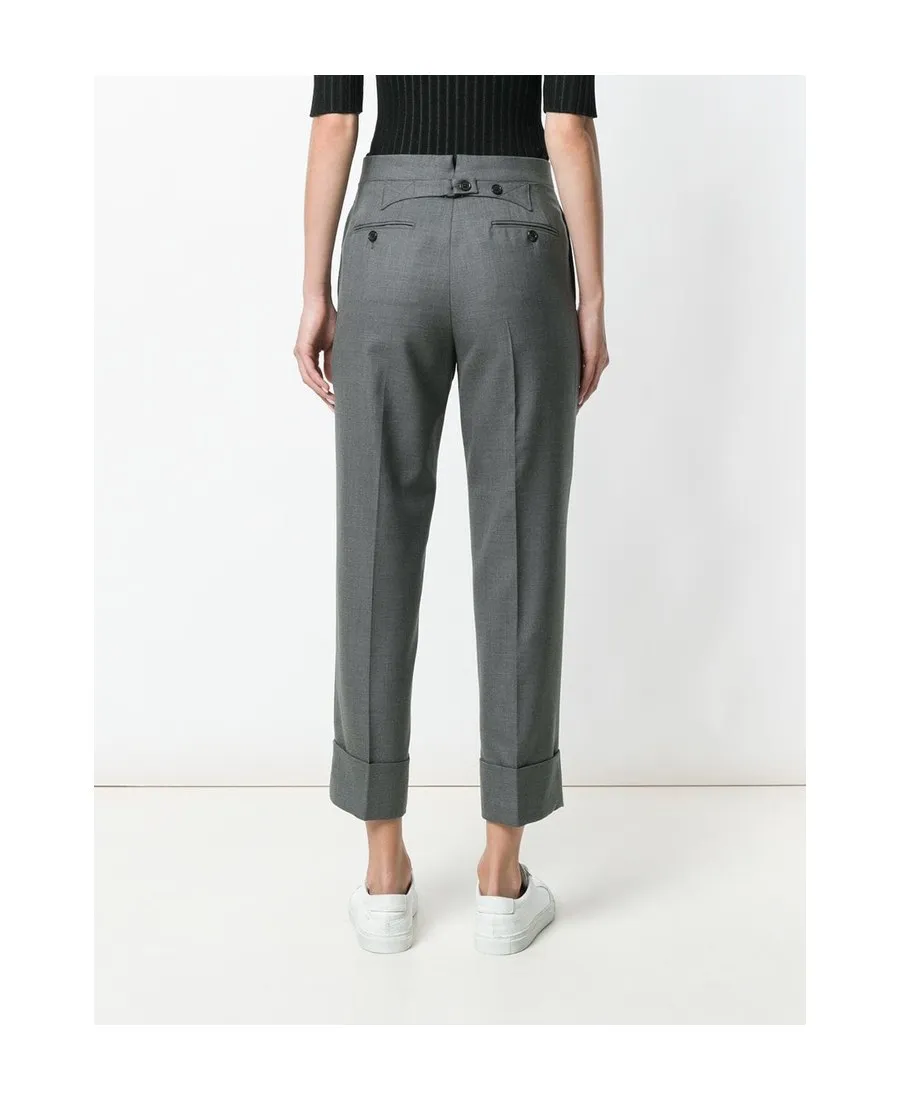 Cropped Slim Leg Trousers