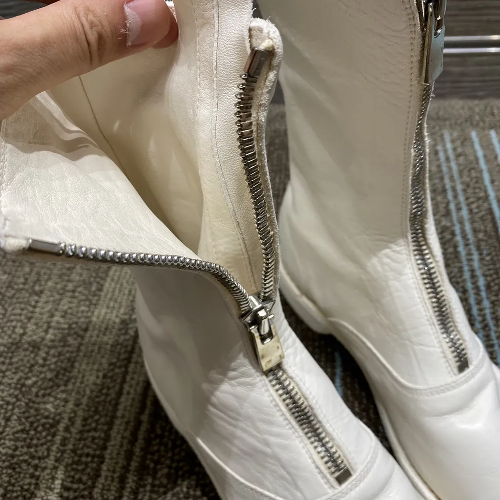 Zip-Front Calf-Length Boots