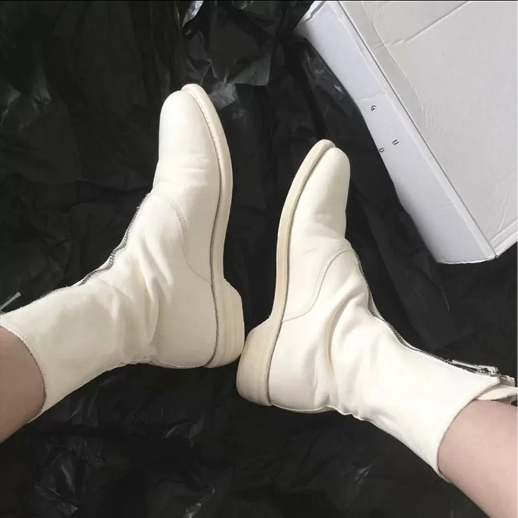 Zip-Front Calf-Length Boots