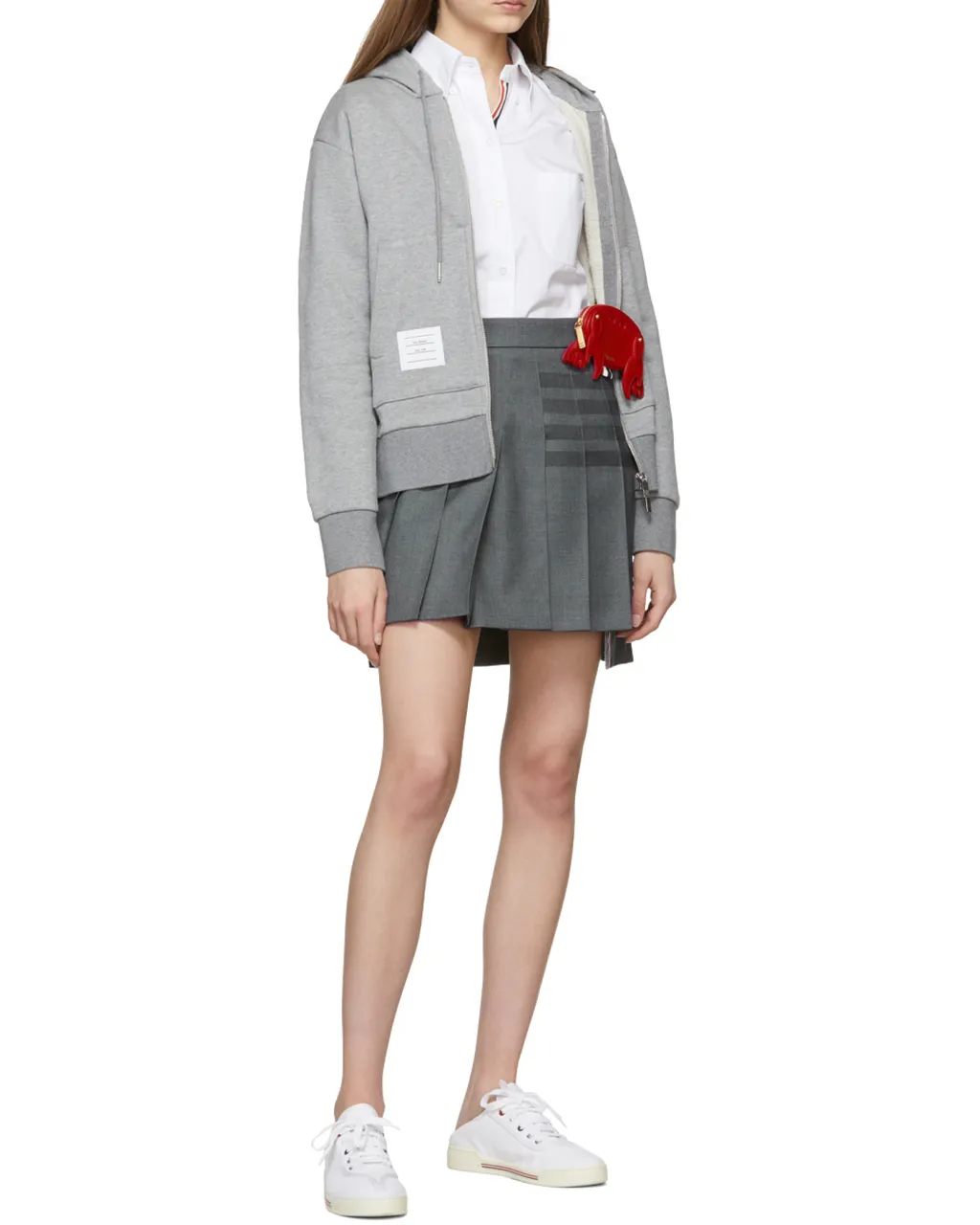 Thom Browne Zipped Drawstring Hoodie