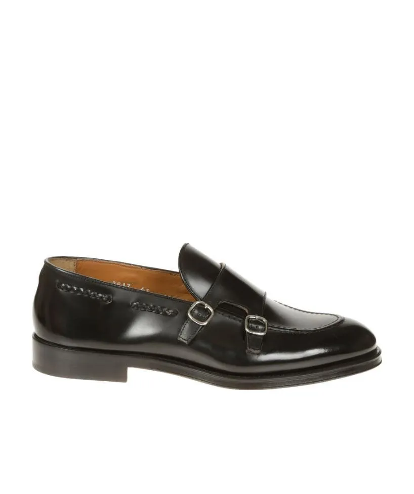 Doucal's Round-Toe Polished Monk Shoes