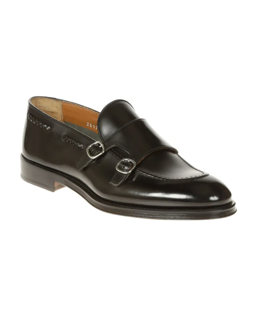 Doucal's Round-Toe Polished Monk Shoes