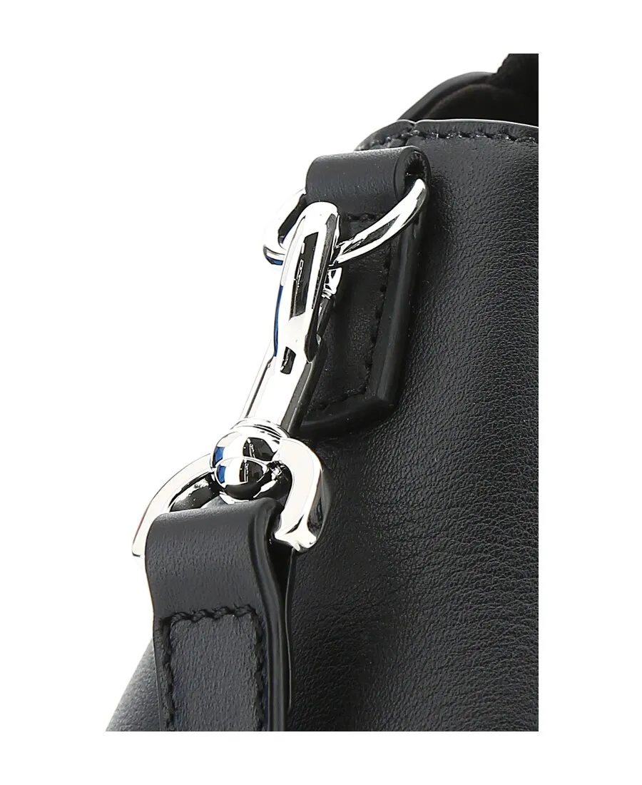 Small Black Leather Boston Bag