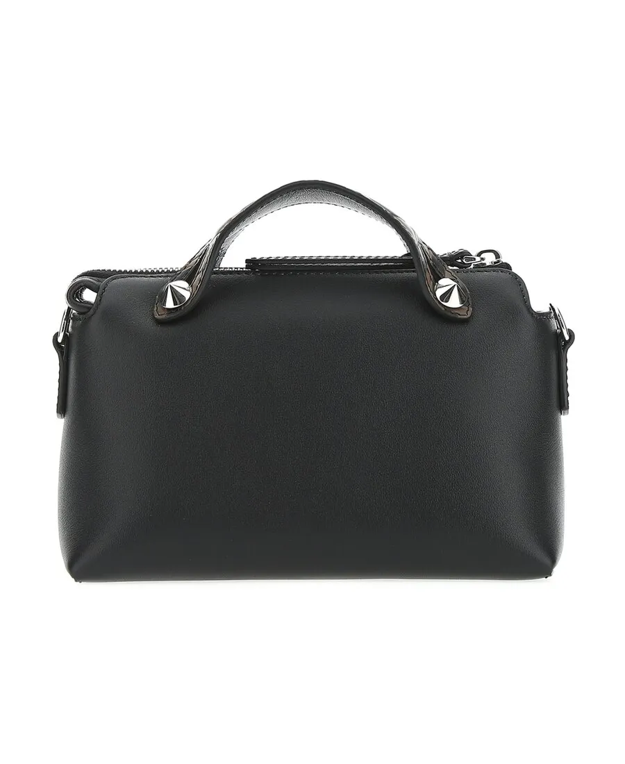 Small Black Leather Boston Bag